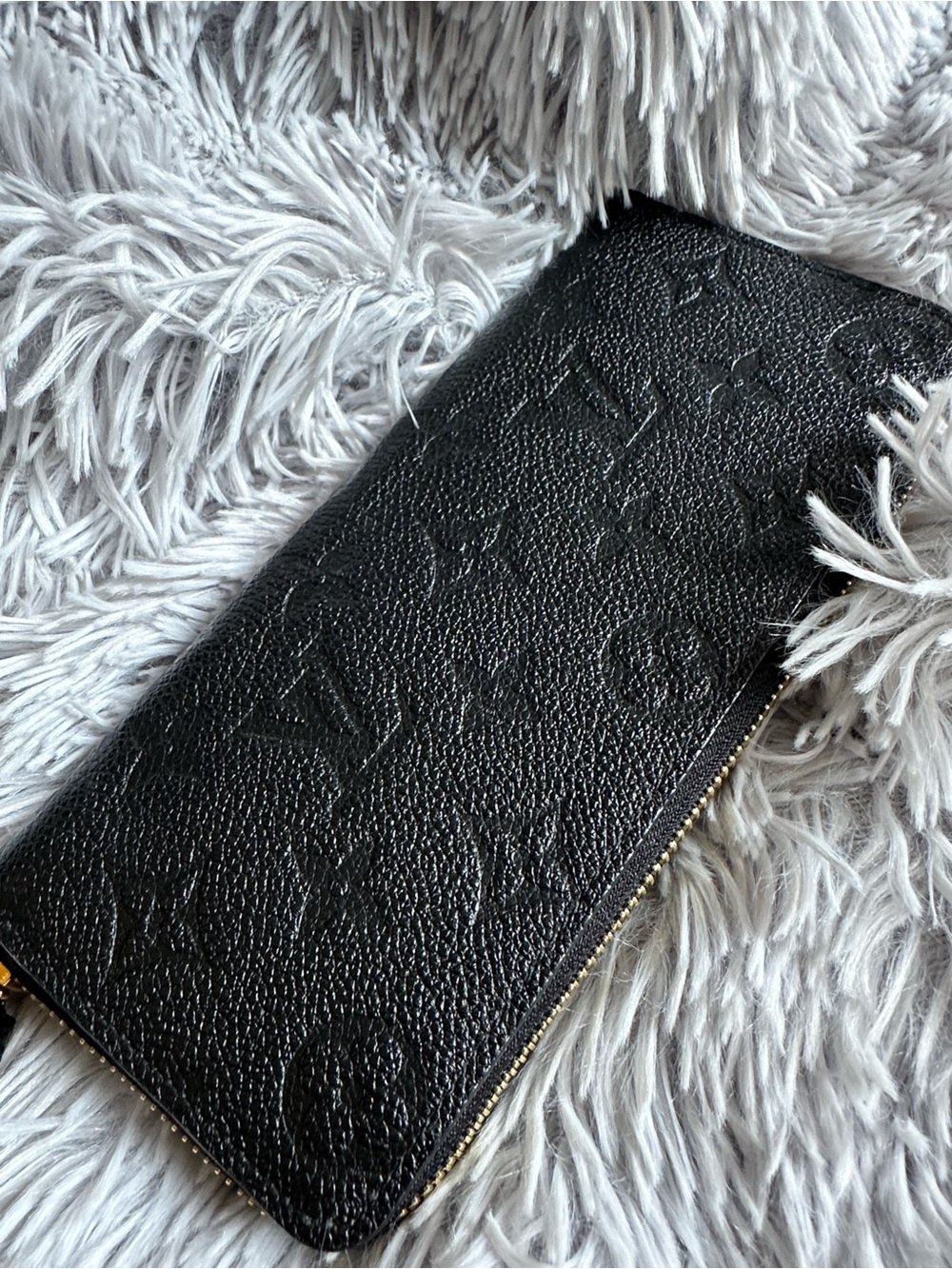 Louis Vuitton Empriente Black Embossed Leather Zip Wallet